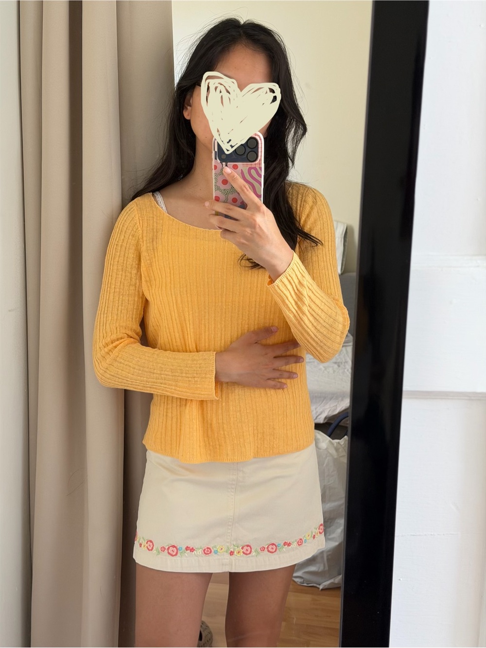 EILEEN FISHER vintage Organic 100% Linen Ribbed Sweater, creamsicle orange, XS - Picture 6 of 6